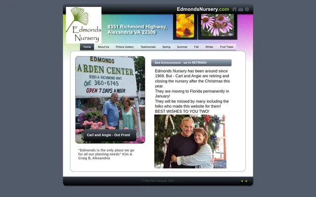 Edmonds Nursery — archived website from c. 2010
