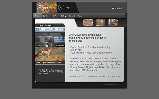 Kingstowne Gallery — archived website from c. 2011